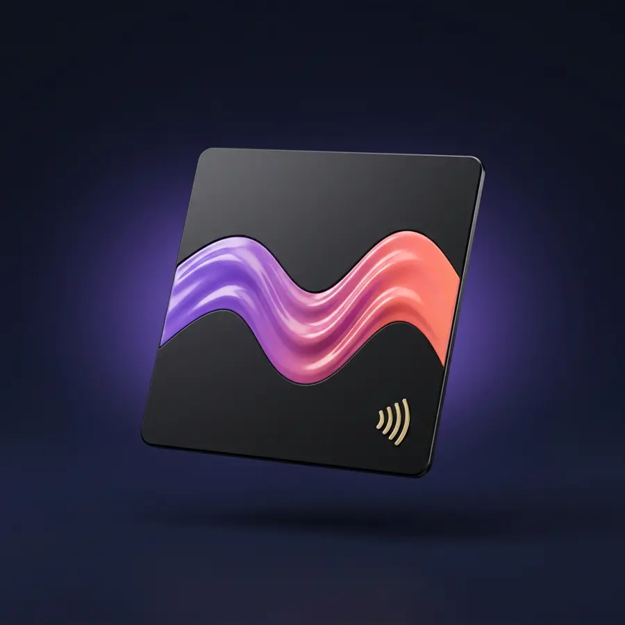 Carte NFC Club Digify noire avec une vague violet-corail